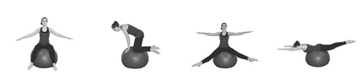 Figura 5: Exemplo de exercício com a  “bola de pilates” (flexível) com vários apoios